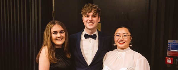 Students posing for a photo at the Education Awards
