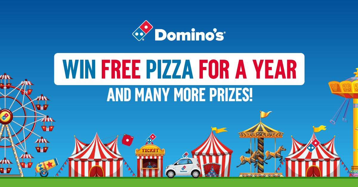 Win free pizza for a year and many more prizes with Domino's!