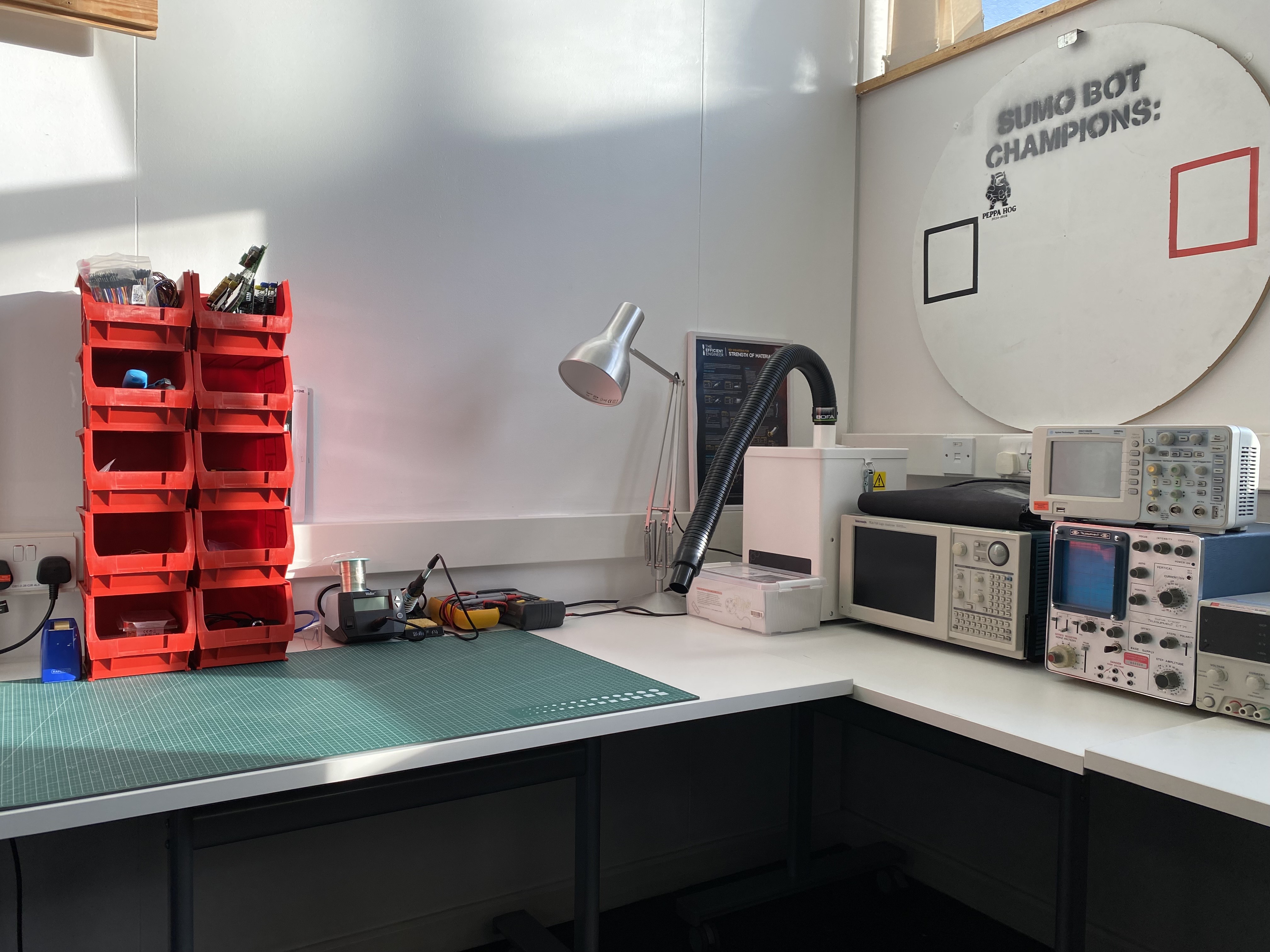 oscilloscope, multimeters, and powersupplies