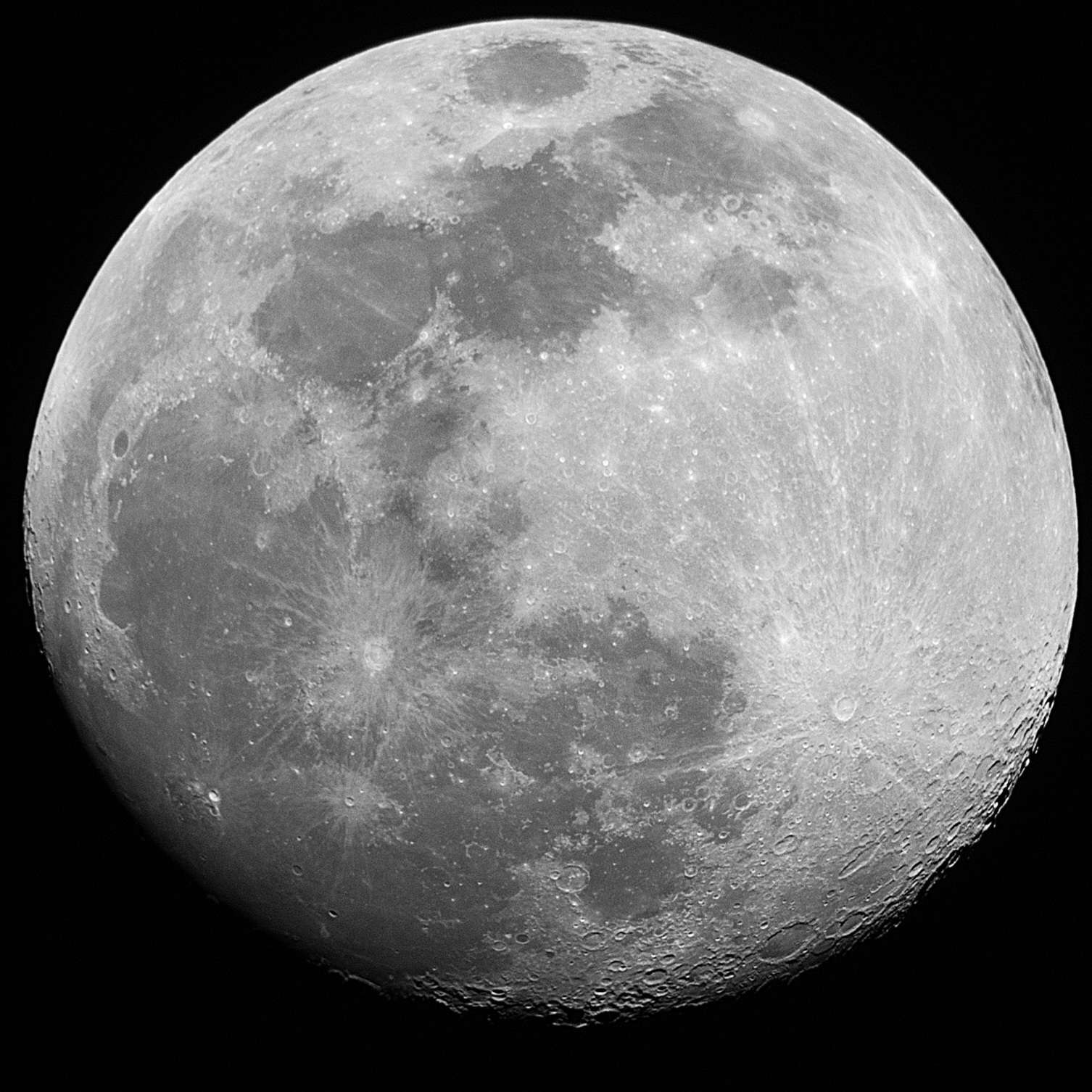 Nearly full moon.