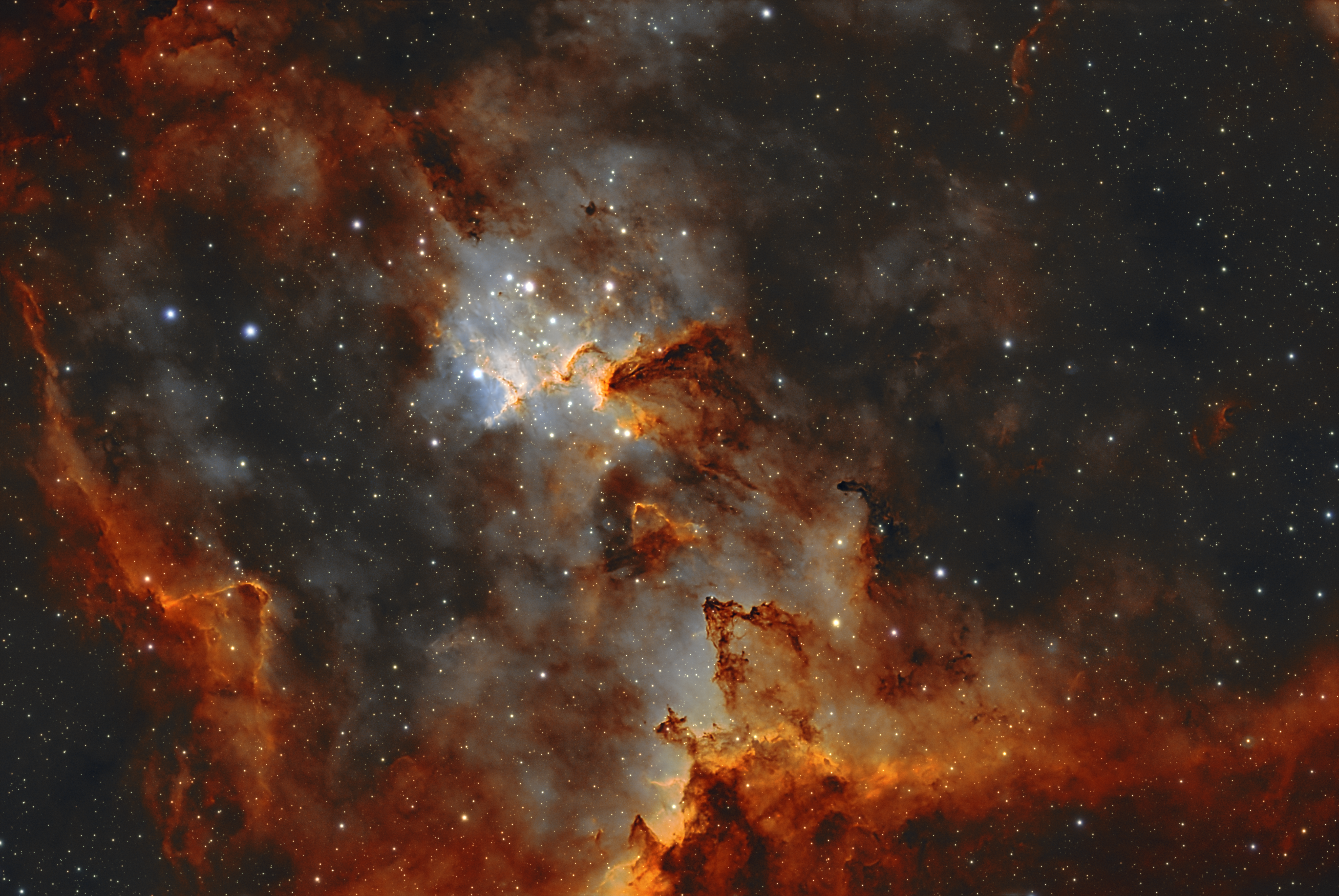 Colour photo of Heart Nebula.