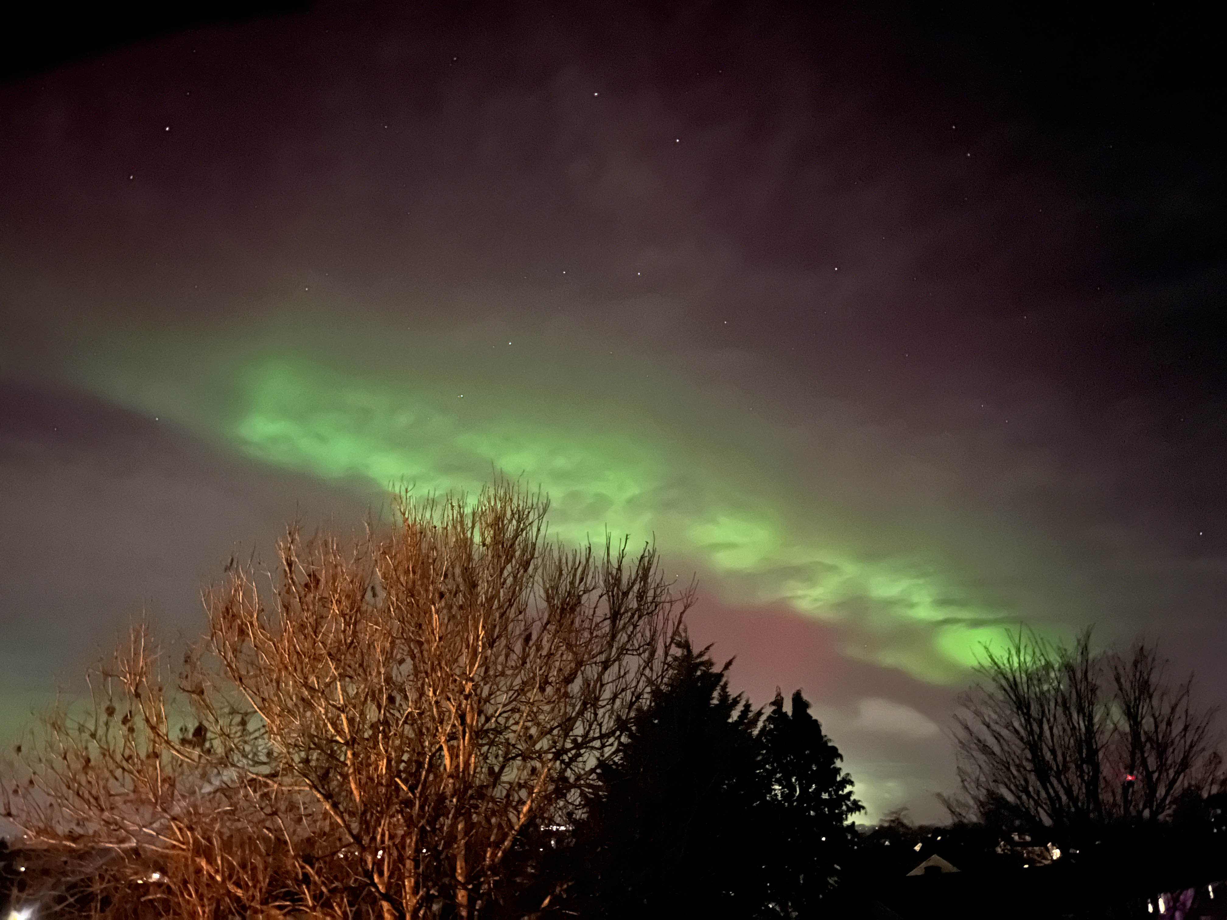 Photo of aurora above Bath city.