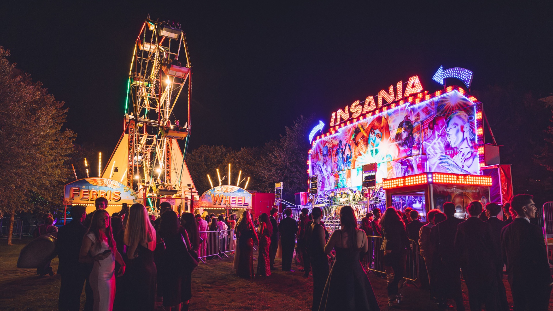Summer Ball fairground at night