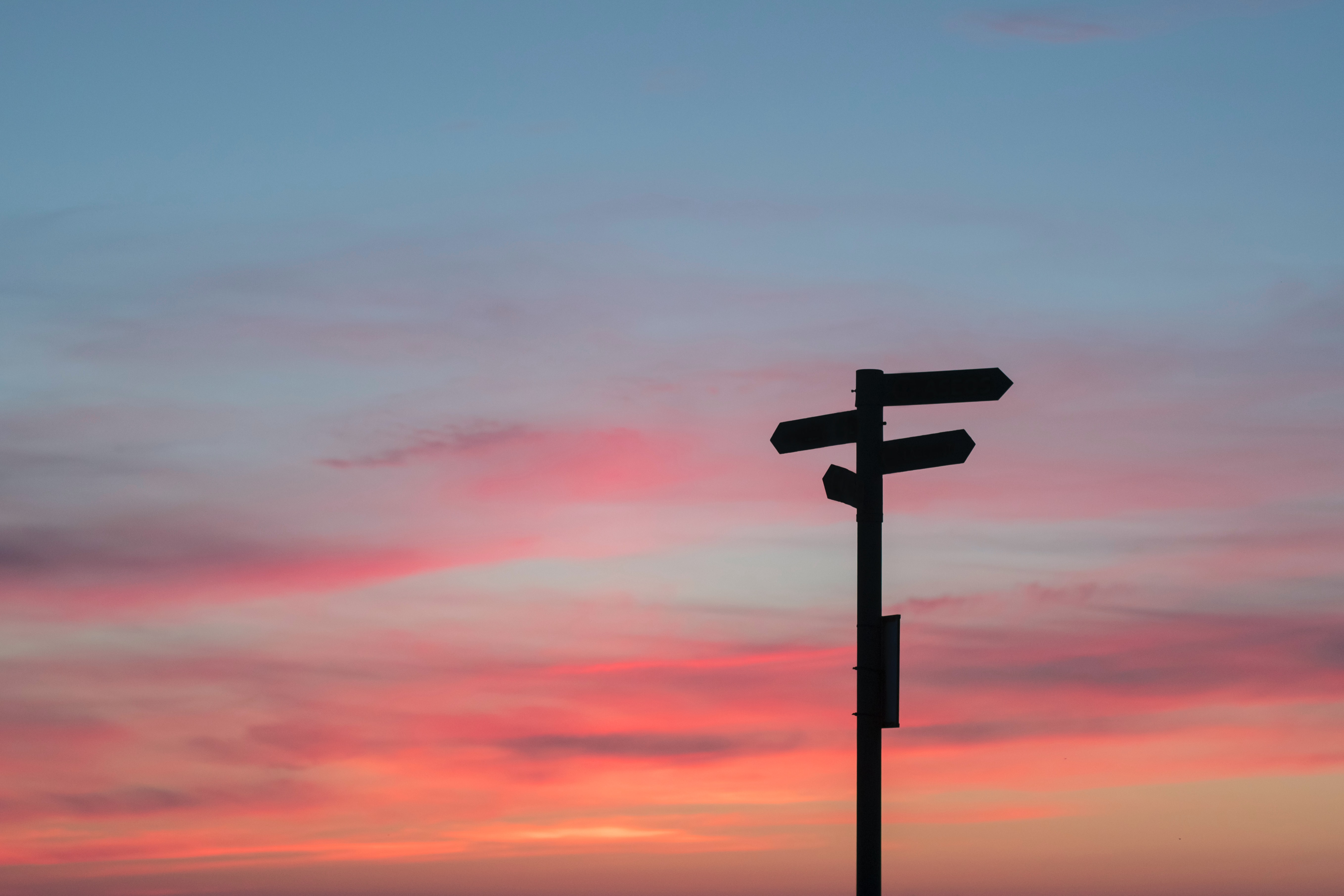 Lonesome Sign post with sunset behind